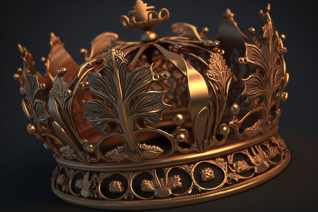 low key image of beautiful queen/king crown. Generative AIの素材