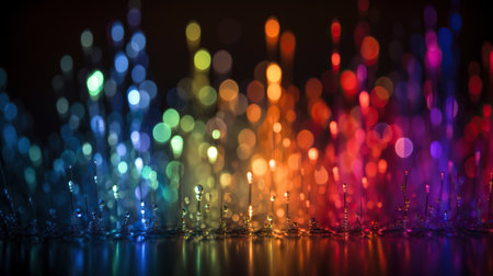 abstract colorful background with bokeh defocused lights and stars, Generative AIの素材