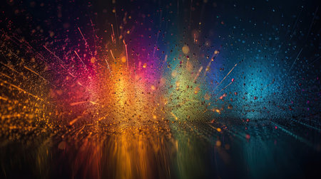 Generative AI of abstract technology concept background. High tech glowing particlesの素材