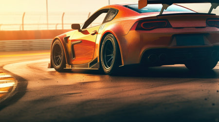 sports car on the road with motion blur background, Generative AIの素材
