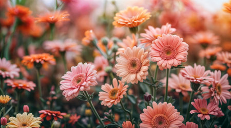 Beautiful pink gerbera flower in the garden, stock photoの素材