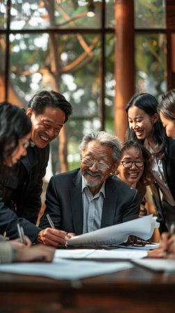 Group of business people working together in the office. Asian people.の素材