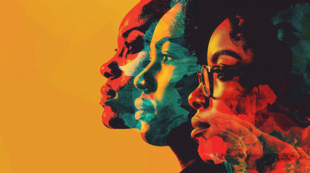 Three artistic profiles of African American womenの素材