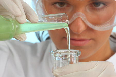 green liquid in a lab