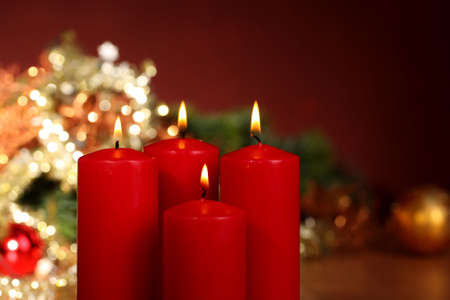 four red candles - xmasの写真素材