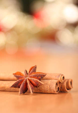 star anise and cinnamon stick - xmasの写真素材