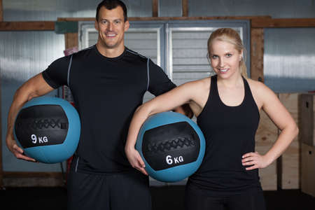 Cross fit - fitness with medicine ballの写真素材