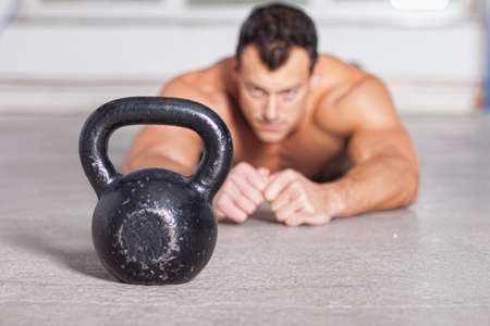 kettlebells training crossfitの写真素材