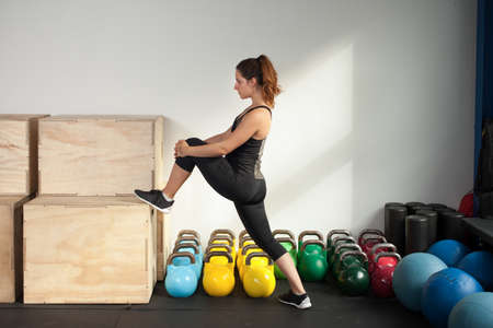 Fitness preparation - streching exerciseの写真素材