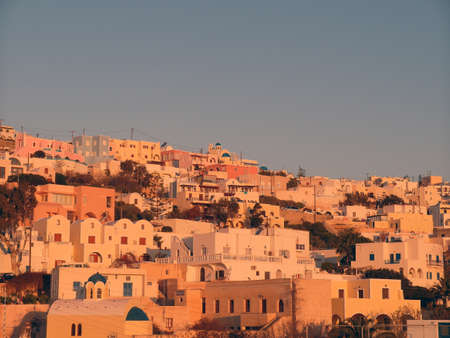Dusk on hillside housesの写真素材