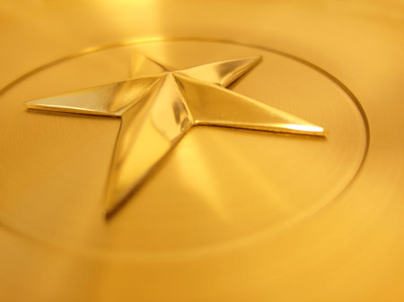 Golden metal star stock imageの写真素材