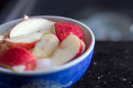 Sliced applesの写真素材