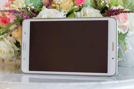 Tab phone screenの写真素材