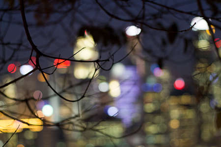 Bokeh of City lights cityscapeの写真素材