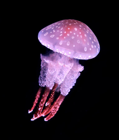 jellyfish on black background