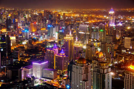 bangkok cityscape at nightのeditorial素材
