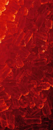 texture of ice on red backgroundの写真素材