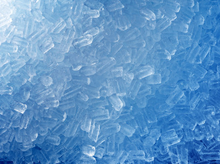 texture of ice on blue background 