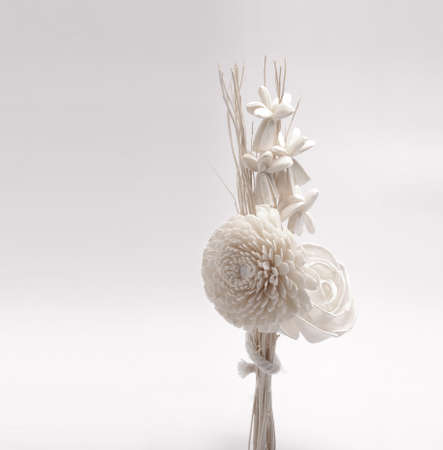 pale white paper craft flowerの写真素材