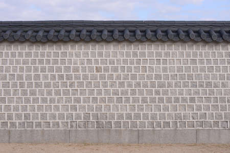 Korean style wall with roof decorativeのeditorial素材