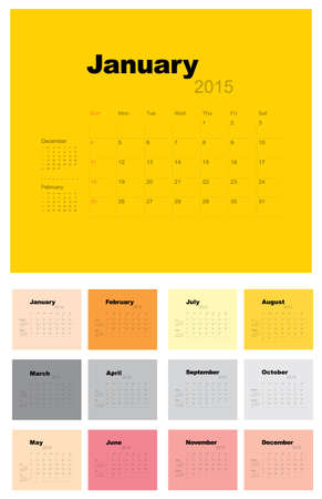 2015 Calendar template, vector graphic artworkのイラスト素材