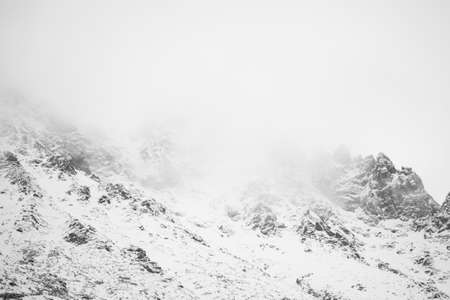Mountains - Zakopane in the winter - monochromeの写真素材