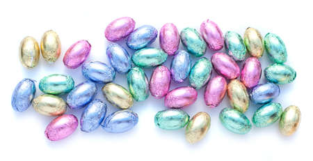 pastel chocolate eggsの写真素材