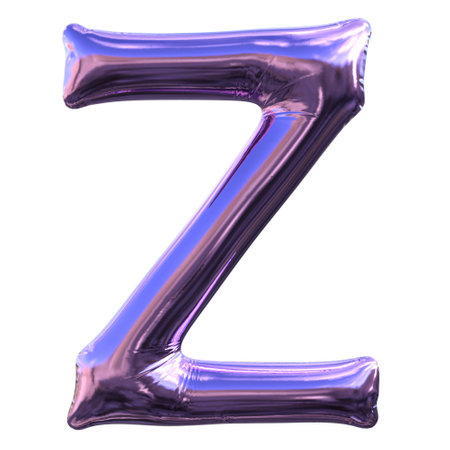 3d render alphabet letter Z balloon styleの写真素材