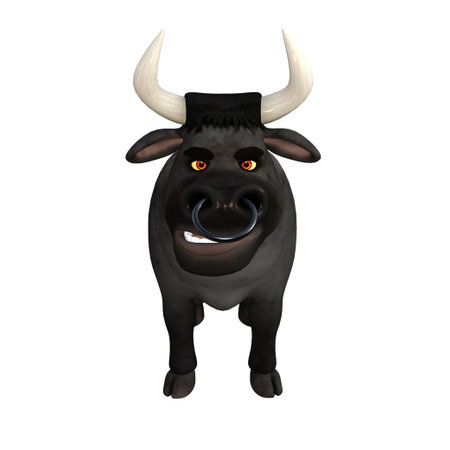 Cow isolated 3d renderingの写真素材