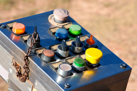 Industrial Control Panel With Buttons And Switches
