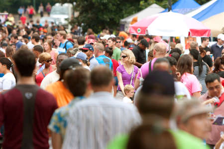 Atlanta, GA, USA - July 27, 2013:  A huge crowd gathers in Piedmont Park for the 3rd annual Atlanta Ice Cream Festival.  The event was free and open to the public. のeditorial素材