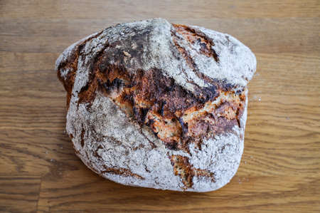 homemade rustic bread made of dinkelの写真素材