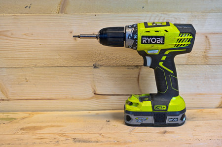 portabel Ryobi screw and drillmachine with batteryのeditorial素材