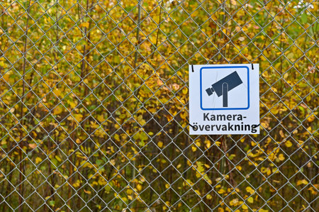 sign in Swedish with the text Camera surveillance