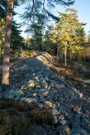 Tarsta hill fort on a hill Hallsberg Swedenの写真素材