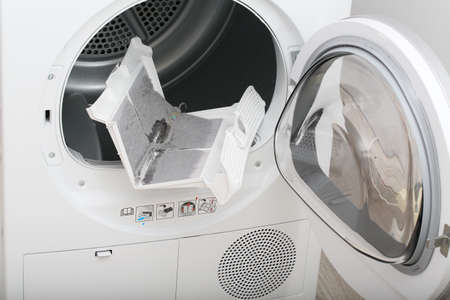 Dirty filter from clothes dryer.の写真素材