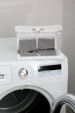 Dirty filter from clothes dryer.の写真素材