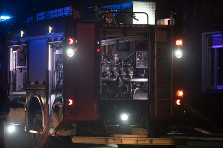 Fire brigade called to a fire in a small town