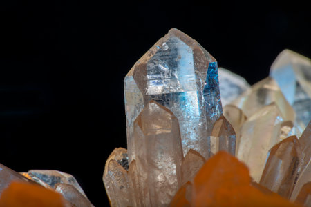 Beautiful colorful precious stone with gold metal atmosphere.の写真素材