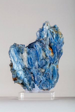 Kyanit beautiful precious stone on a black and bright backgroundの写真素材