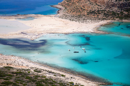 View of the beautiful Balos lagoon, Crete, Greece