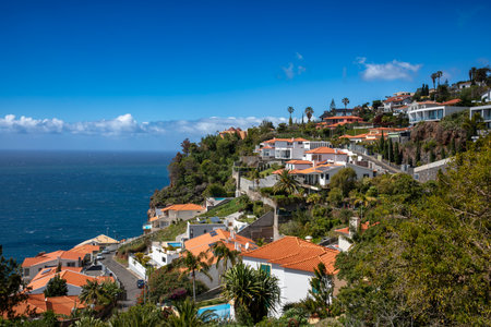 Panoramic view of Funchal on Madeira island, Portugalの写真素材