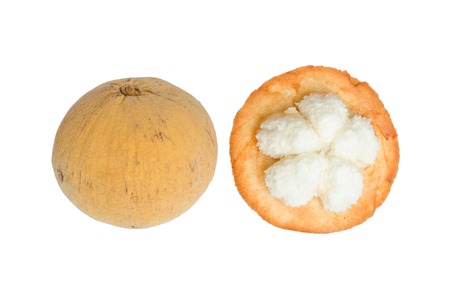 Santol fruit isolated on white backgroundの写真素材