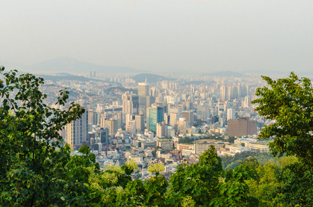 Seoul city view from the mountain in south korea 	Seoul city view from the mountain in south koreaの写真素材
