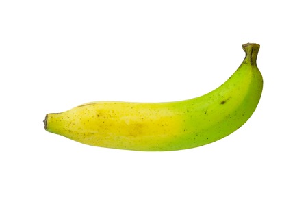 Raw thai banana isolated on white backgroundの写真素材