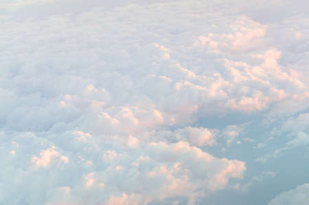 Morning sky and cloud view from airplaneの写真素材