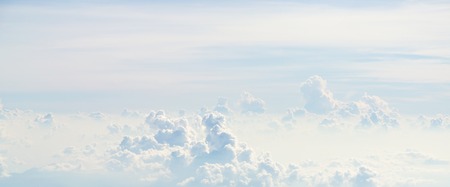 Cloud and sky view from airplaneの写真素材