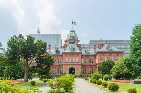 Former hokkaido government office and green tree garden in summerのeditorial素材
