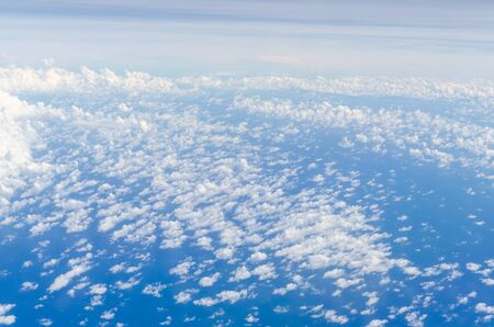 Above the cloud view from airplaneの写真素材