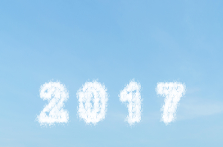 Cloud shape number 2017 on blue skyの写真素材
